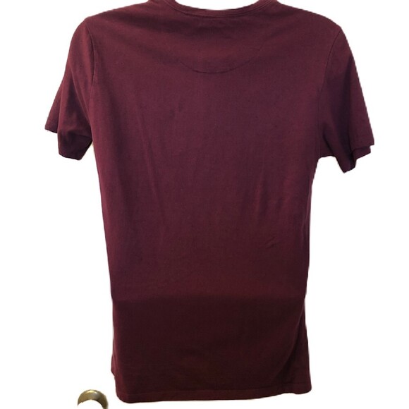 On The Byas Men's Medium Maroon Burgundy Knit Top T-Shirt Medium Casual Style - Picture 3 of 8